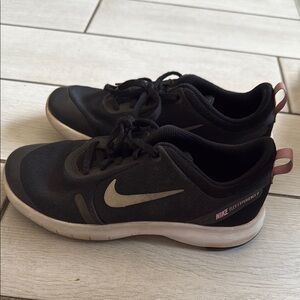 Nike Black and Pink Athletic Shoes with Mesh Upper youth size 4